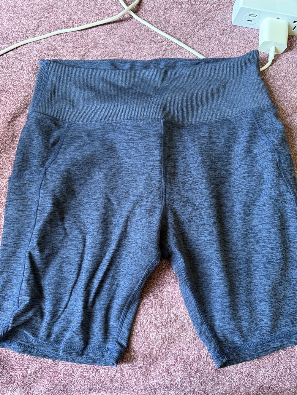 Kirklands Heathered Charcoal High-Waist Bike Shorts women